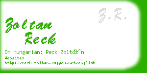 zoltan reck business card
